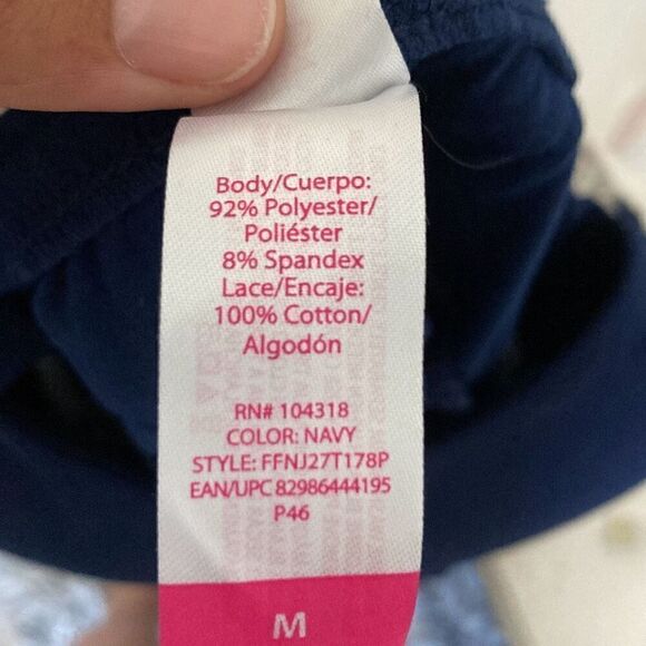 Summer Crochet Racerback Tunic Top Dark Blue size Medium - Picture 6 of 6